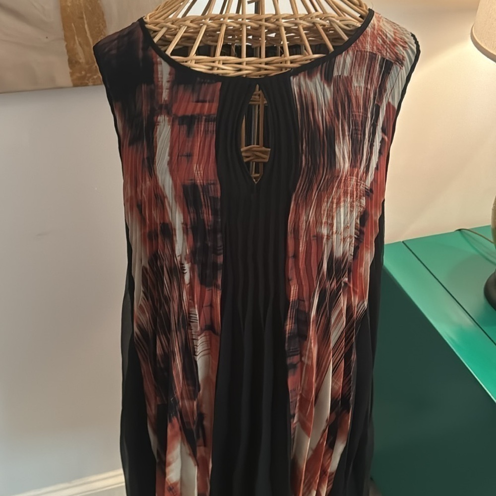 Komarov beautiful black rusty and cream colored dress - Picture 3 of 10